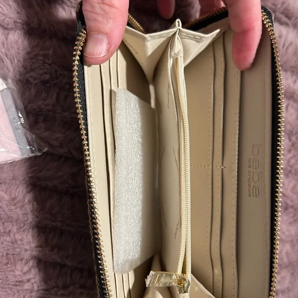 Bebe Tan and Black Wallet Wristlet (New) - Picture 4 of 4